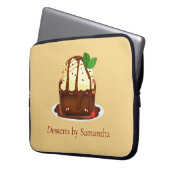 Schokoladenbrownie mit Vanilleeis Laptopschutzhülle (Vorderseite Links)