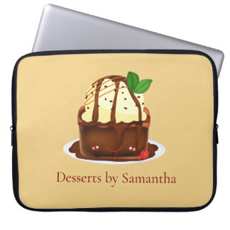 Schokoladenbrownie mit Vanilleeis Laptopschutzhülle