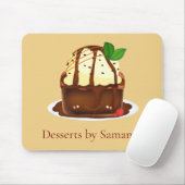 Schokoladenbrownie mit Vanilleeis Mousepad (Mit Mouse)