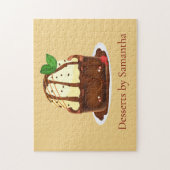 Schokoladenbrownie mit Vanilleeis Puzzle (Vertikal)