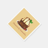 Schokoladenbrownie mit Vanilleeis Serviette (Ecke)