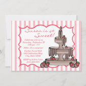 Schokoladenbrunnen Geburtstag Einladung (Vorderseite)