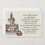 Schokoladenbrunnen und Erdbeeren Einladung (Vorderseite)