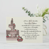 Schokoladenbrunnen und Erdbeeren Einladung (Stehend Vorderseite)