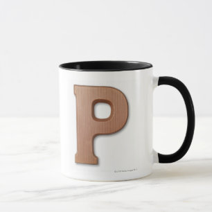 Schokoladenbuchstabe p tasse