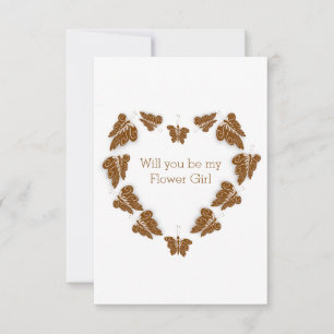 Schokoladenbutterfisch Design Flower Girl Request Einladung