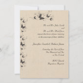 Schokoladenbutterfliegen auf Einladung zur Hochzei (Vorderseite)