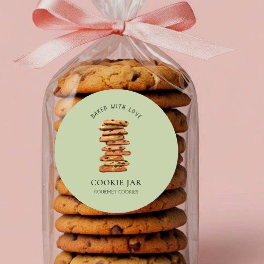 Schokoladenchip Cookie-Stack Bäckerei Runder Aufkleber