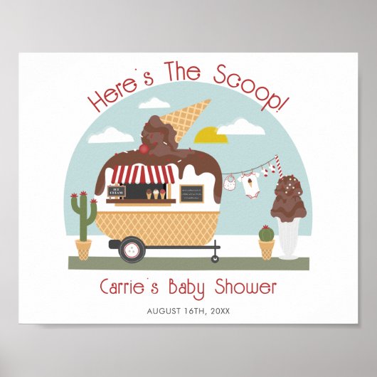 Schokoladencreme-Camper Neutrale Babydusche Poster (Vorne)