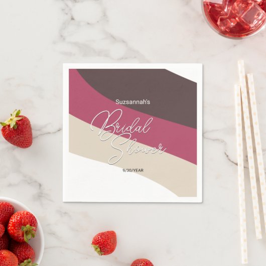 Schokoladencreme Himbeere Horizontale Streifen Serviette (Beispiel)