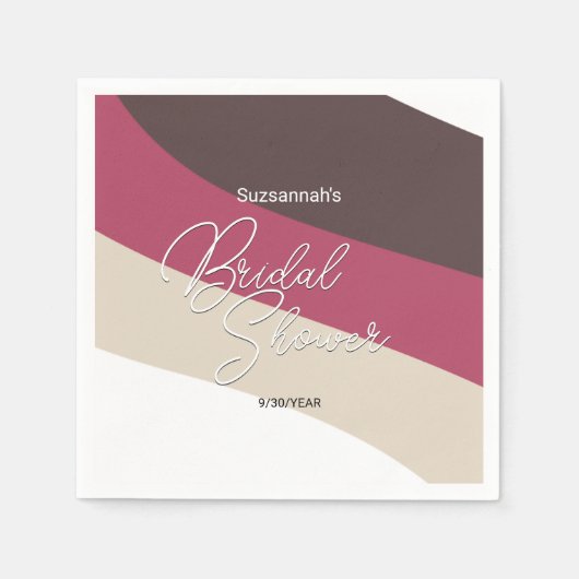 Schokoladencreme Himbeere Horizontale Streifen Serviette (Vorderseite)