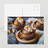 Schokoladencreme im Cup Feiertagspostkarte (Vorne/Hinten)