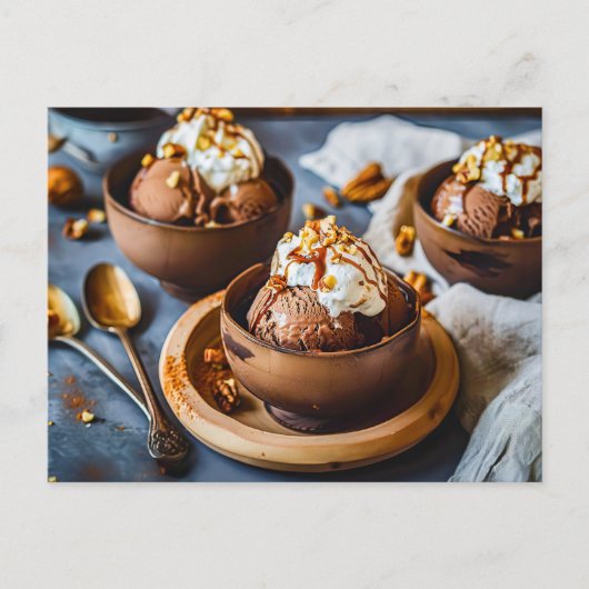 Schokoladencreme im Cup Feiertagspostkarte (Vorderseite)