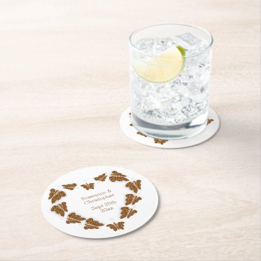 Schokoladencreme Runder Pappuntersetzer (Vor Ort)