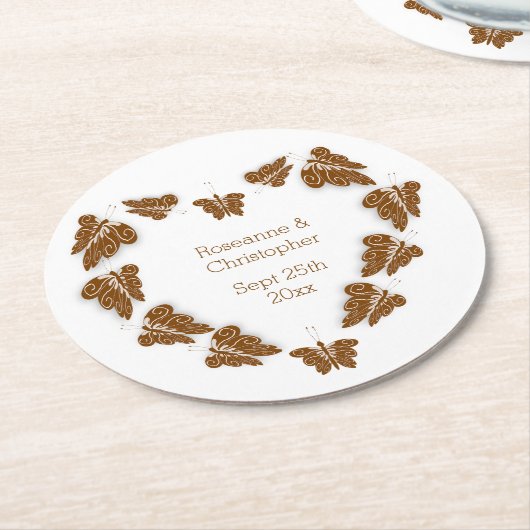 Schokoladencreme Runder Pappuntersetzer (Angewinkelt)