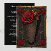 Schokoladencreme und Rose Gotische Hochzeit Einladung (Vorne/Hinten)
