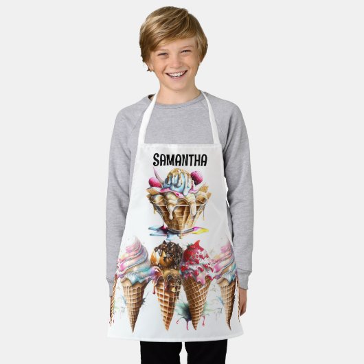 Schokoladencreme-Waffelkonus, Dessertdecke Schürze (Getragen)