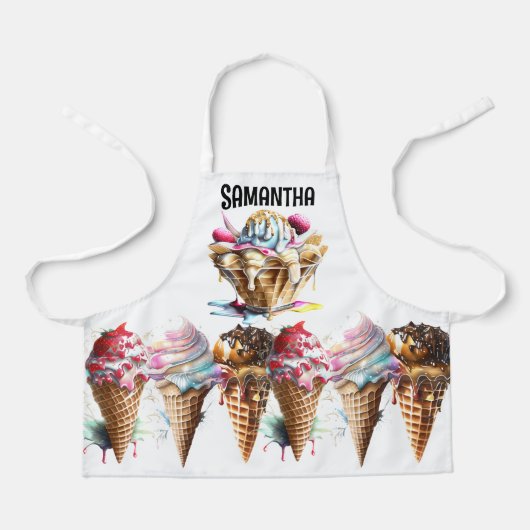 Schokoladencreme-Waffelkonus, Dessertdecke Schürze (Vorderseite)