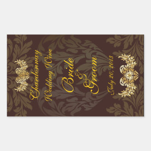 Schokoladendampfer-Hochzeitwein-Etikett Rechteckiger Aufkleber