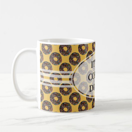 SchokoladenDonut mit bunten Sprinklen Kaffeetasse (Links)