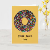 SchokoladenDonut mit bunten Sprinklen Karte (Gelbe Blume)