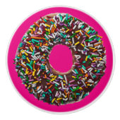 SchokoladenDonut mit bunten Sprinklen Keramikknauf (Vorderseite)