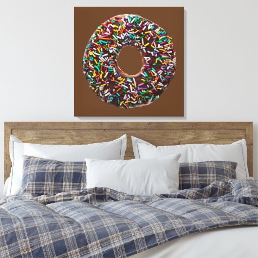 SchokoladenDonut mit bunten Sprinklen Leinwanddruck (Insitu (Schlafzimmer))