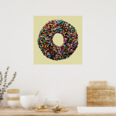 SchokoladenDonut mit bunten Sprinklen Poster (Küche)