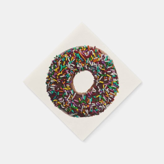 SchokoladenDonut mit bunten Sprinklen Serviette (Ecke)