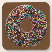 SchokoladenDonut mit bunten Sprinklen Untersetzer (Vorderseite)