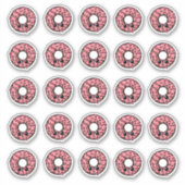 SchokoladenDonut mit rosa Zuckerguss und Sprinklen Aufkleber (Vorderseite)