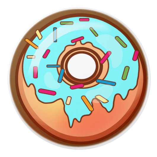 SchokoladenDonut mit Sprinklen Keramikknauf (Vorderseite)