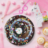 SchokoladenDonut mit Sprinkles Party Papierplatte Pappteller (Party)