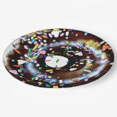 SchokoladenDonut mit Sprinkles Party Papierplatte Pappteller (Schrägansicht)