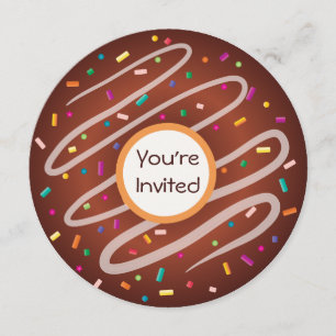 SchokoladenDonut zum Geburtstag mit Sprinklen Einladung