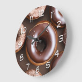 SchokoladenDonuts mit Sprinklen Große Wanduhr (Winkel)