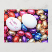 Schokoladeneier italienische Grußkarte Feiertagspostkarte (Vorderseite)