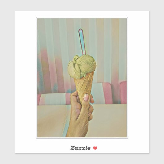 Schokoladeneis Aufkleber (Blatt)