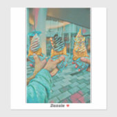 Schokoladeneis Aufkleber (Blatt)