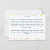 Schokoladeneis Brautparty danke (Rückseite)