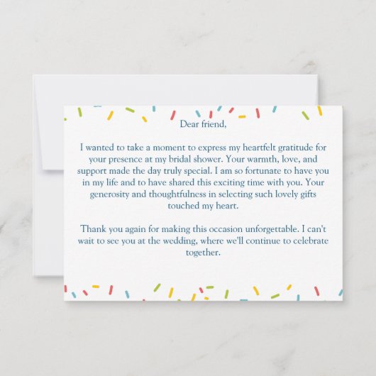 Schokoladeneis Brautparty danke (Rückseite)