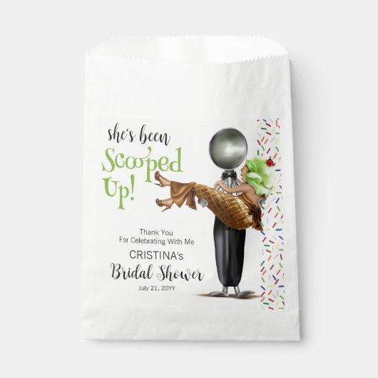 Schokoladeneis-Creme-Brautparty Geschenktütchen (Vorderseite)