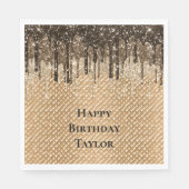 Schokoladeneis Creme Cone Glitzer Tropfen Serviette (Vorderseite)