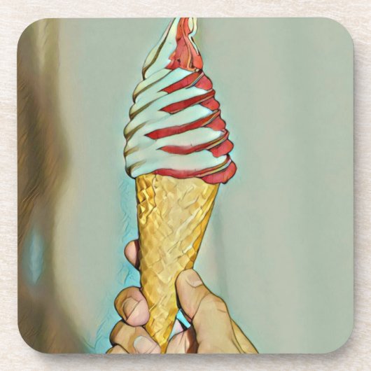 Schokoladeneis Getränkeuntersetzer (Vorderseite)