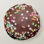 Schokoladeneis-Leckerei Rundes Kissen (Rückseite)