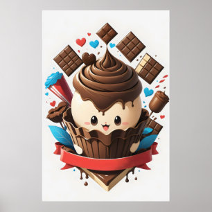 Schokoladeneis mit Herz Poster