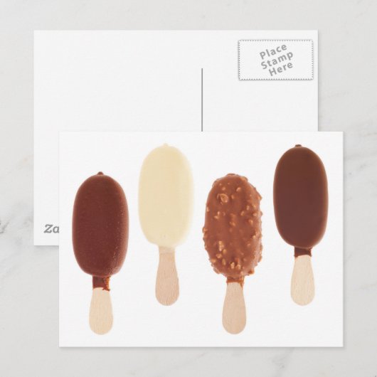 Schokoladeneis Postkarte (Vorne/Hinten)