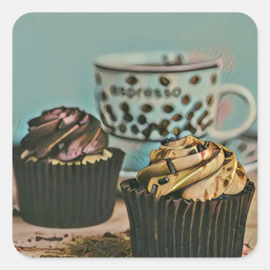 Schokoladeneis Quadratischer Aufkleber (Vorderseite)