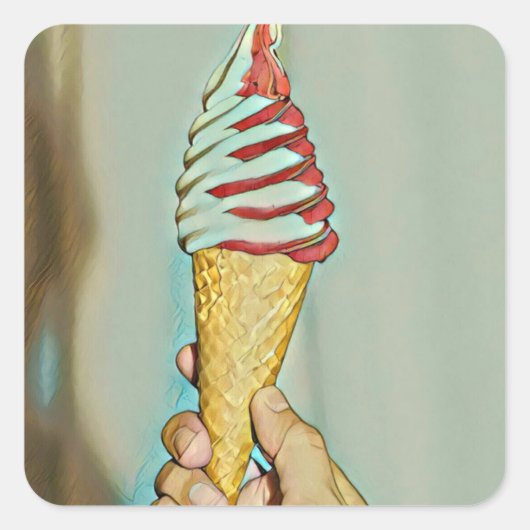 Schokoladeneis Quadratischer Aufkleber (Vorderseite)