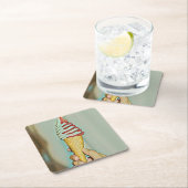 Schokoladeneis Rechteckiger Pappuntersetzer (Vor Ort)